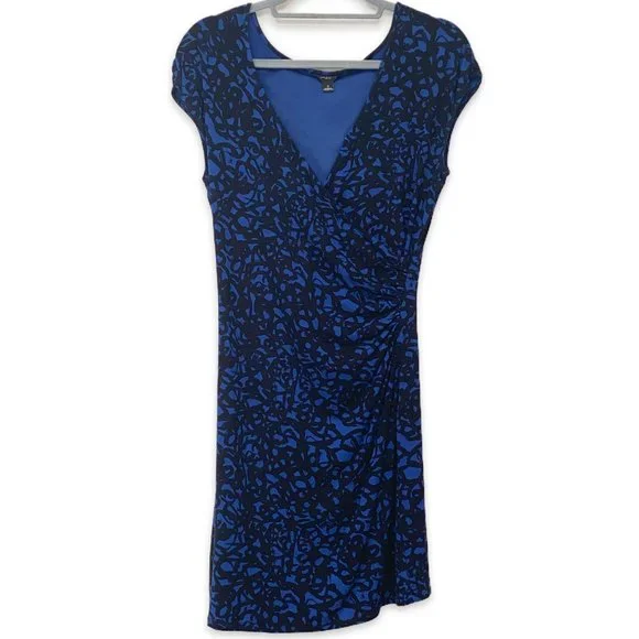 Ann Taylor | Dresses | Ann Taylor Blue Summer Dress W Side Scrunch Design  Size S | Poshmark